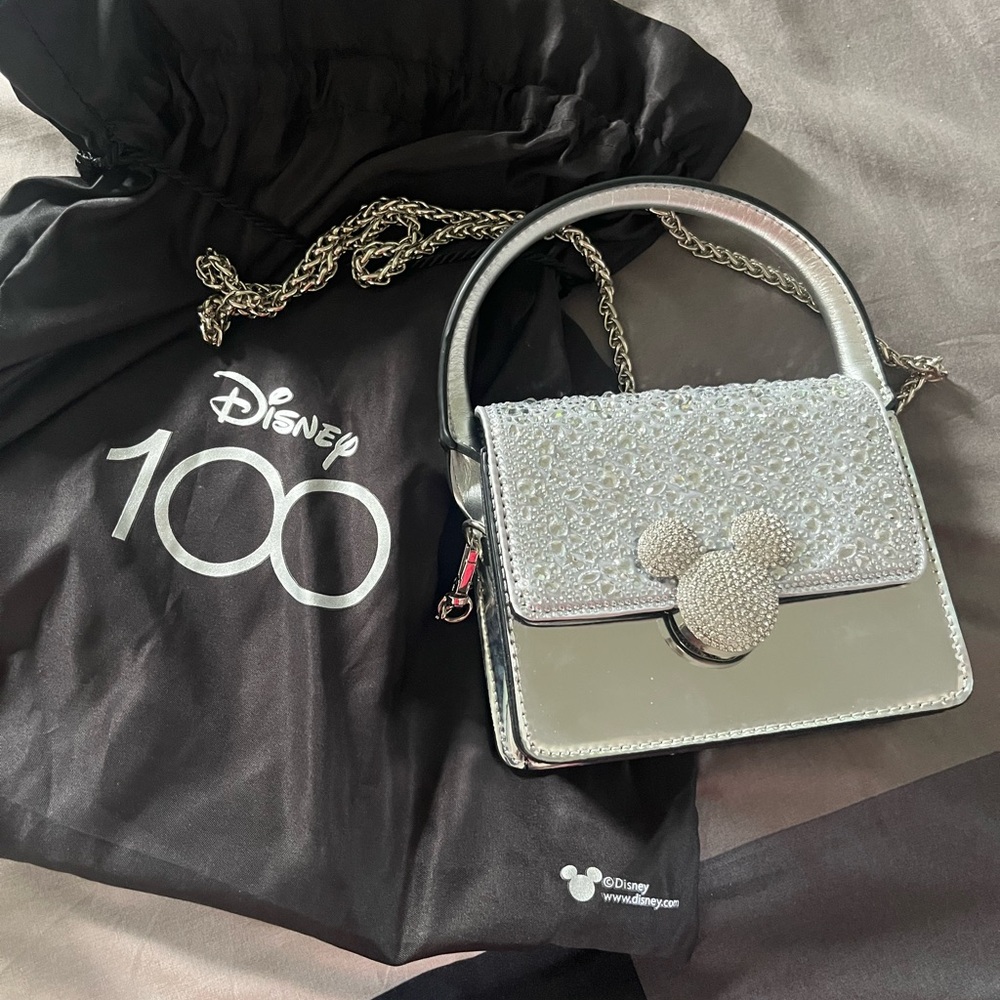 Disney Silver Mini Bag with Glittery Mickey Design